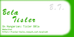 bela tisler business card